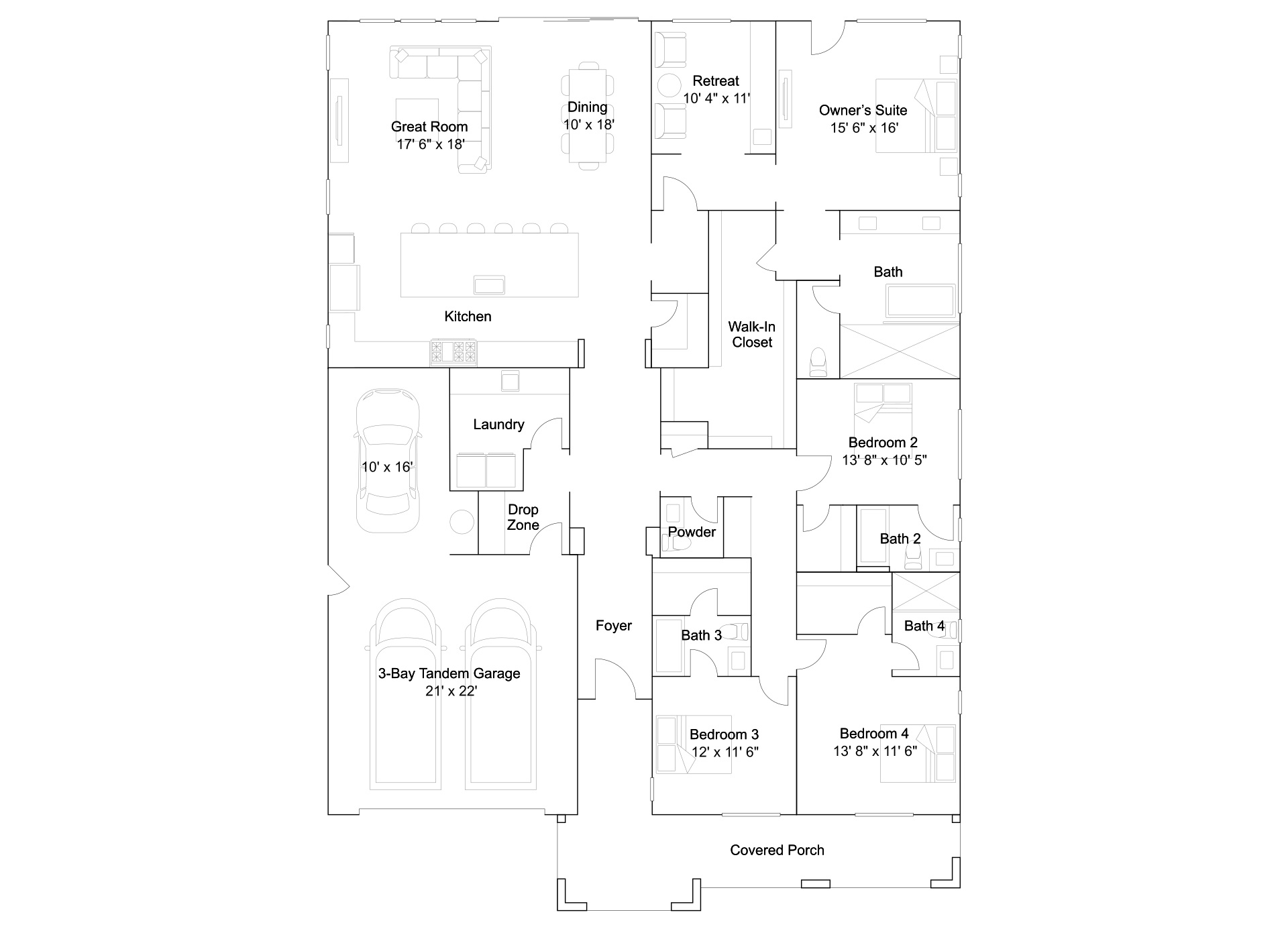 Residence Four at Canyons Floor 1 Plan