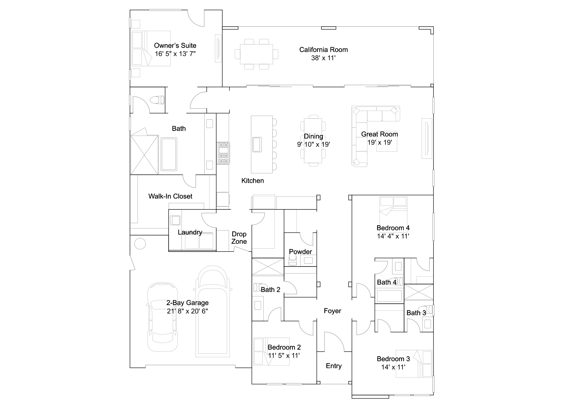 Residence One at Veranda Floor 1 Plan