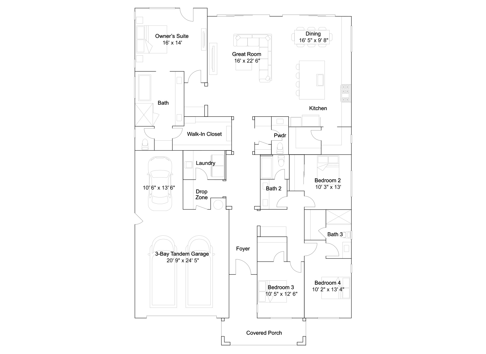Residence Two at Veranda Floor 1 Plan